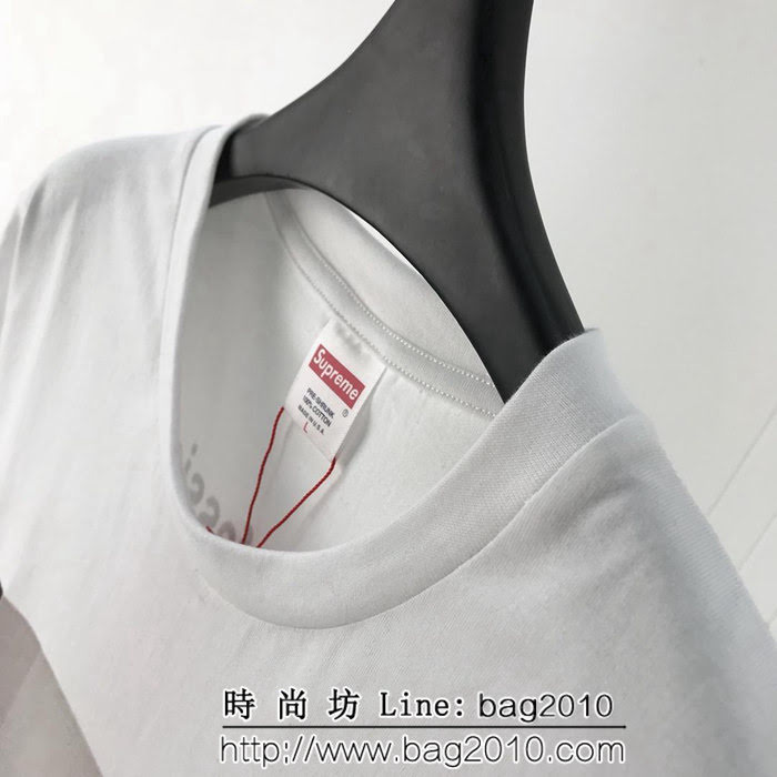SUPREME 19春夏新款 喋血雙雄 純棉汗布 男款白色短袖 ydi1332